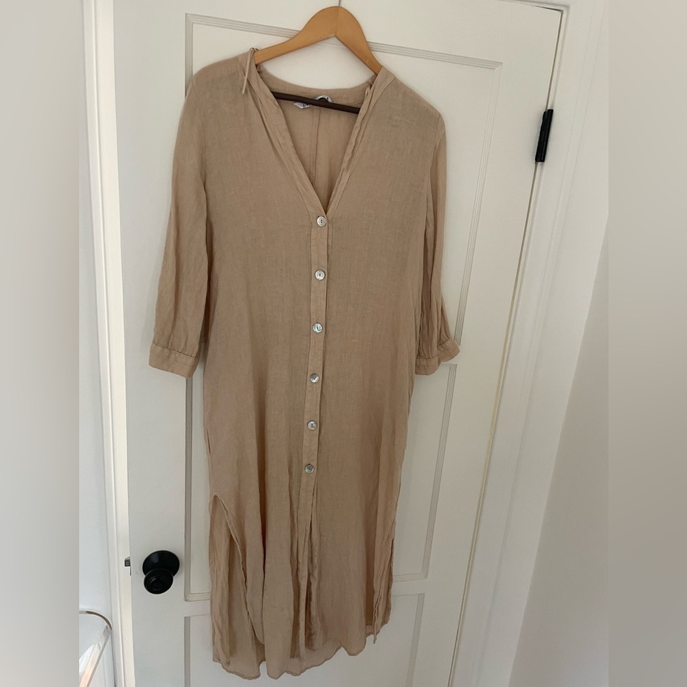 Zara Beige Midi Dress - Picture 5 of 7